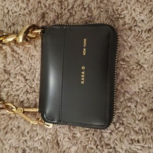 KARA Black and Gold Chain Wallet